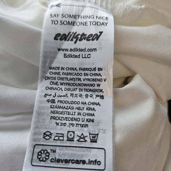 Edikted Women Mini Dress Sz S White Palma Open Back Trapeze Halter Neck Clubbing - Picture 10 of 14
